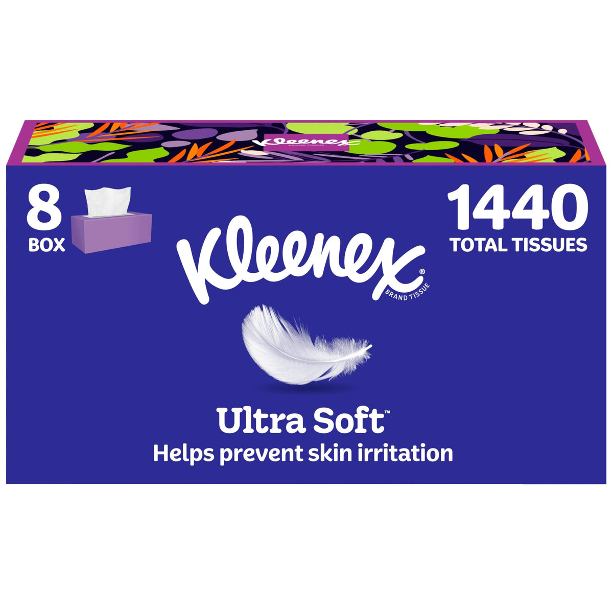 Kleenex White / 180 Tissues (Pack of 8) / Modern Box Tissues