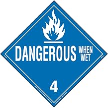 Labelmaster Z-PVD Dangerous When Wet Hazmat Placard, Worded, Permanent Vinyl (Pack of 25)