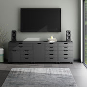 Winsome Black / 2 Doors, 15 Drawers / Contemporary Storage Cabinets