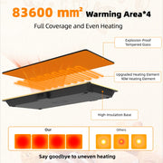 YEJOUMO Detachable Electric Warming Tray, 4 Modular Panels, Black