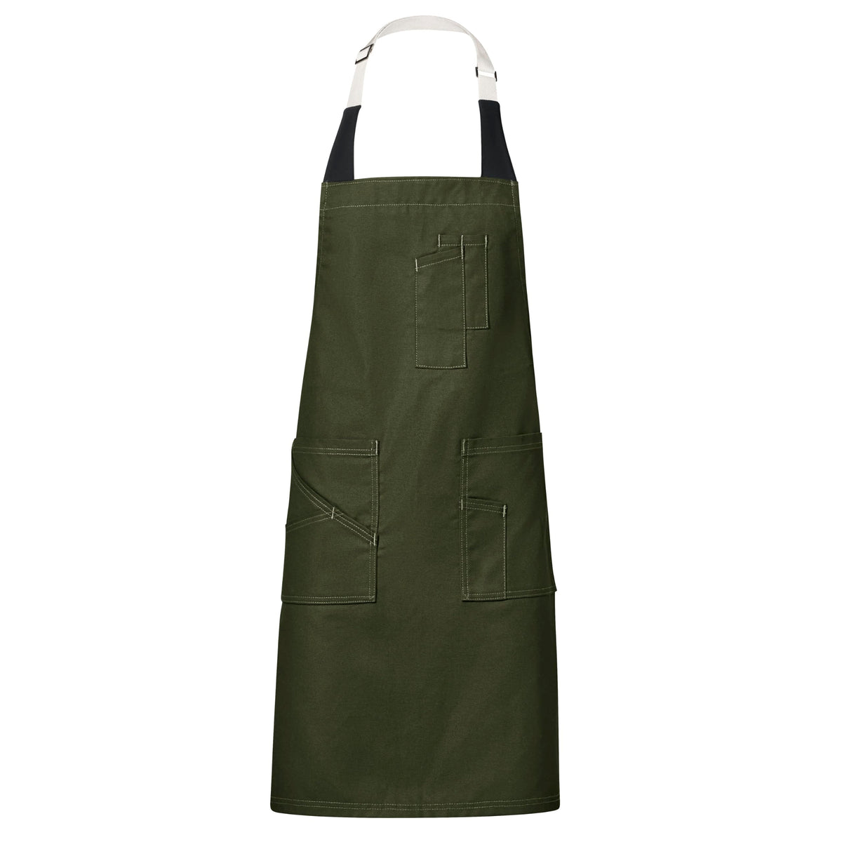 Red Kap Olive / 22W x 34L / Flex Strap Utility Bib Apron Girls