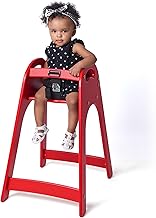 Koala Kare Designer High Chair – Modern, Durable & Sanitary High Chair for Restaurants, Stackable Space Saver, Easy-to-Clean Design, Red (Model KB105-03)