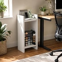 Furinno Viola Book Shelf, 2-Tier Narrow Bookshelf, Corner Shelf, Display, Organization and Storage with 1.2-Inch Extra Thick Frame, 9.8 x 15.3 x 31, for Living Room, Bedroom, White