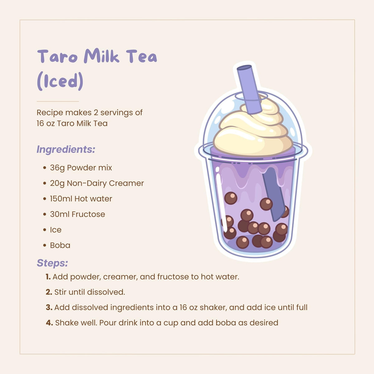 Bubble Tea Powder Mix (Taro Grade A) by Bossen – 35.2 Ounce (Pack of 1), Model BOSSEN-PowderBUB-2.2lb-TARO/A-8PZ5-X