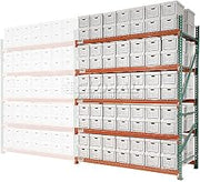 Global Industrial Record Storage Rack Add-On Letter Legal 120" W x 42" D x 120" H