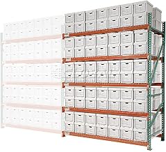 Global Industrial Record Storage Rack Add-On Letter Legal 120" W x 42" D x 120" H