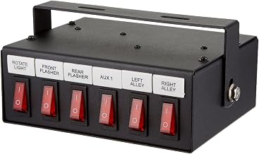Buyers Products 6391106, 6 Function Backlit Pre-Wired Switch Box with Fused Relay and Circuit Breaker for Truck Accessories, Under-Dash Mount Control Box, Aluminum Housing