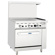 CookRite ATO-36G Commercial Restaurant Griddle 36 Stainless Steel With Oven Cooks Standard Natural Gas Range by Atosa – Stainless Steel, Silver, Model AGR-36G-NG