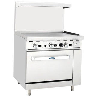 CookRite ATO-36G Commercial Restaurant Griddle 36 Stainless Steel With Oven Cooks Standard Natural Gas Range by Atosa – Stainless Steel, Silver, Model AGR-36G-NG
