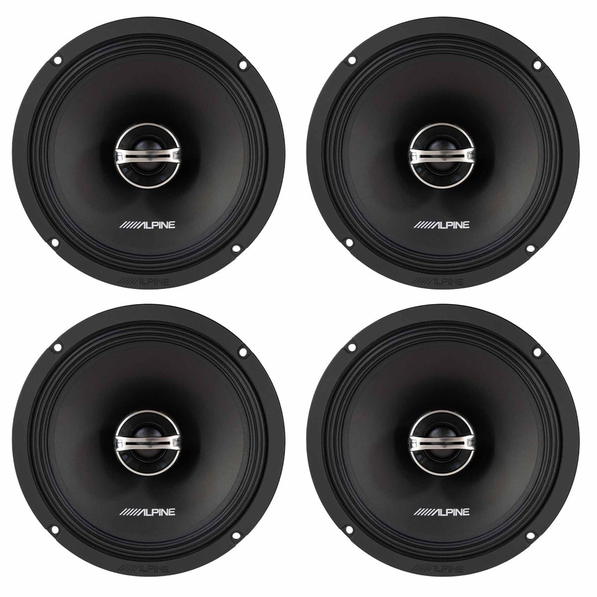 EL-E65-G 6.5-Inch 2-Way Coaxial Speakers with Grille Bundle by Alpine – Plastic, Model AL-EL-E65-G+EL-E65-G