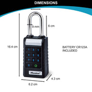 Master Lock Bluetooth Professional - Heavy Duty Outdoor / 18.2 cm x 7.4 cm x 5.4 cm / Black Combination Padlocks