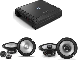 Alpine S2-A36F Amp with S2-S65C Component & S2-S65 Coax Speakers | Hi-Res Certified Class-D 4-channel amplifier with 6.5 in component and coaxial speaker sets.