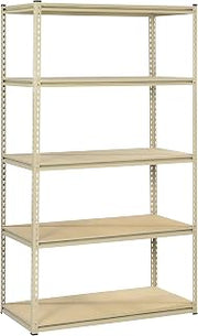 Tennsco Corporation Industrial Grade Stur-D-Stor Shelving Package, 5 Shelves, 36" Width x 18" Length x 72" Height, Sand