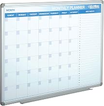 Global Industrial 48" W x 36" H Magnetic Dry Erase Calendar Board