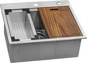 Ruvati 25x22-in 16-Gauge Workstation Drop-in Kitchen Sink - RVH8023
