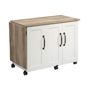Sauder Soft White Lintel Oak / L: 39.29" x W: 19.49" x H: 28.54" / Transitional Sewing Storage
