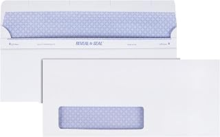 Quality Park Window Security Envelope, Reveal-N-Seal, White, 4.125 x 9.5, 500 per Box, (67418) | (Pack of 5)