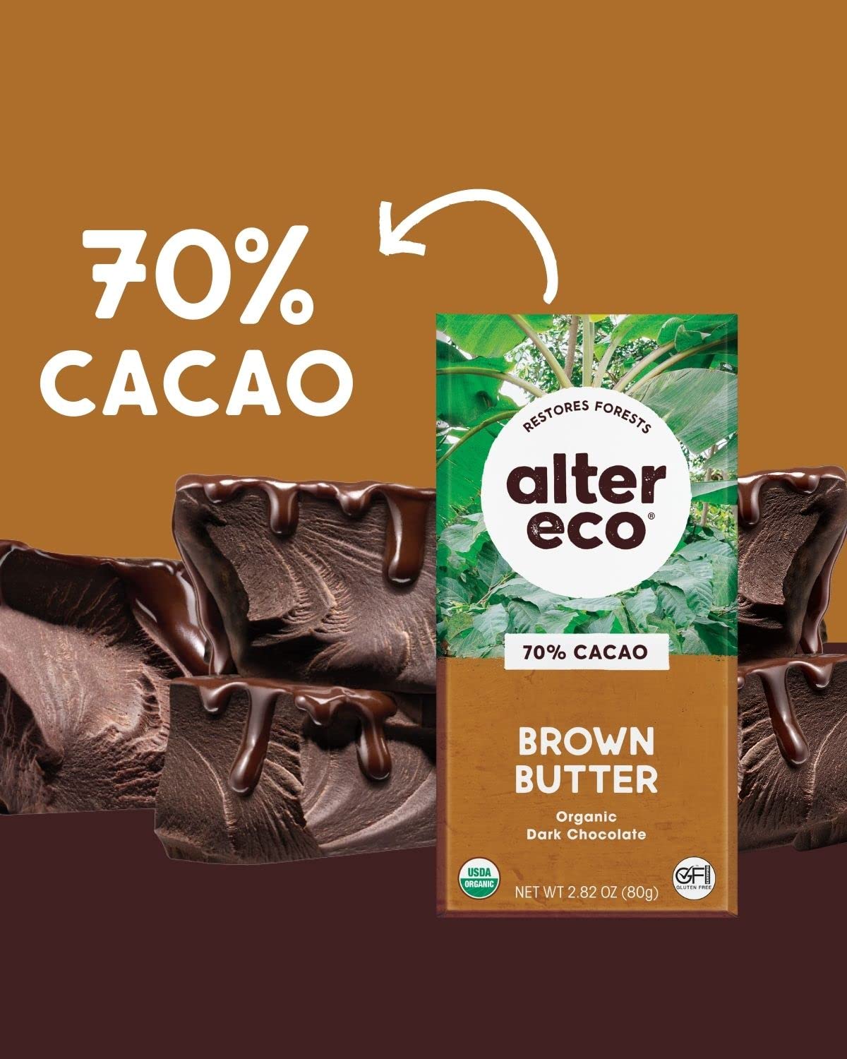 Alter Eco Brown Butter / 4 Count (Pack of 1) / Bar Candy & Chocolate Bars