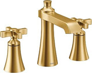 Moen Flara Brushed Gold Two-Handle Adjustable Widespread Cross Handle Bathroom Faucet Trim Kit, Valve Included, TVS6985BG
