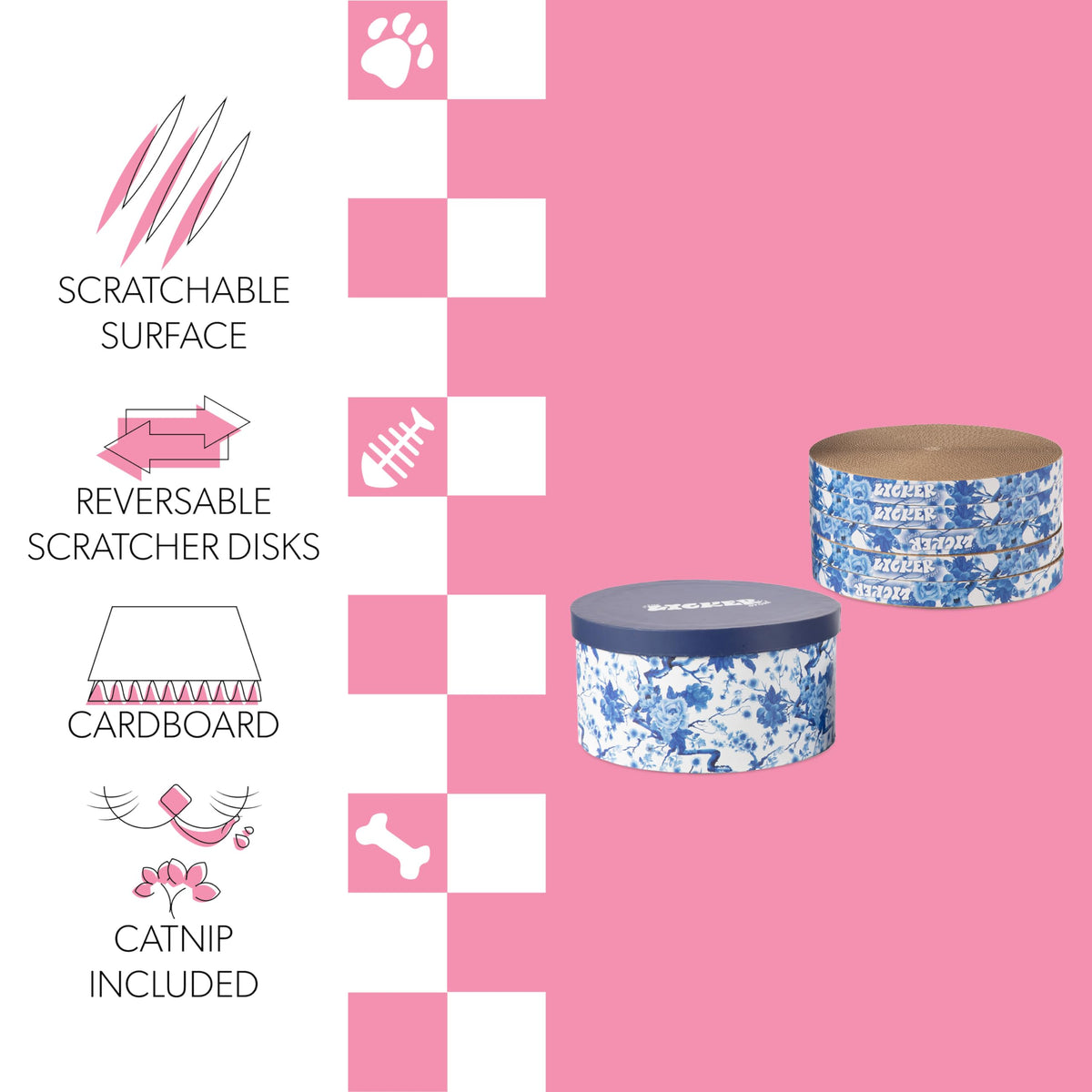 THE LICKER STORE Blue/White / 12" / Modern Scratching Pads