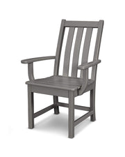 Vineyard Dining Arm Chair (Slate Grey) by Polywood – High Density Polyethylene (HDPE), Slate Grey, Model Vineyard Dining Side Chair