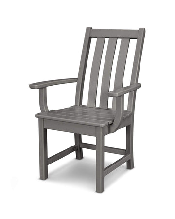 Vineyard Dining Arm Chair (Slate Grey) by Polywood – High Density Polyethylene (HDPE), Slate Grey, Model Vineyard Dining Side Chair