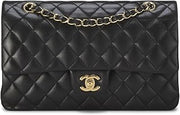 Chanel, Pre-loved Black Quilted Lambskin Classic Double Flap Medium, Black