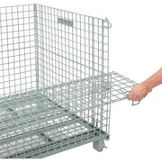 Wire Mesh Folding Open-Top Container by Global Industrial – 30.4 cubic_feet, Wire Mesh 2"x2", Gray Powder Coat Finish, Model 493395