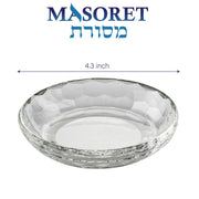 Masoret Glass Kiddush Cup and Tray Set, 6.4 Inch, Set of 4