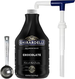 Black Label Chocolate Sauce 87.3 Ounce Bottle with Ghirardelli Stamped Barista Spoon & Pump