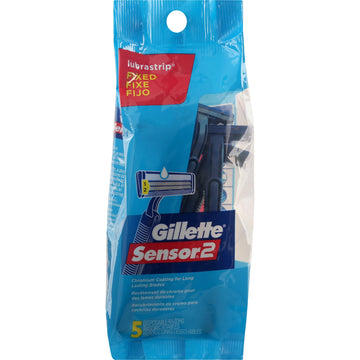 Lubrastrip Fixed Disposable Razors, 5 Count by Gillette – Commercial Grade