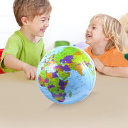 Inflatable Earth Globe Beach Ball PVC Air Inflation English Globe for Geography Teaching by Beavorty – 30.00X30.00X30.00cm/11.79X11.79X11.79", Sky-blue