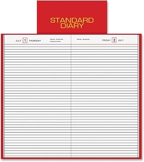 AT-A-GLANCE SD37613 Standard Diary Daily Diary, Recycled, Red, 7 11/16 X 12 1/8, 2018