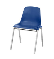 Poly Shell Stack Chair Black with Chrome Frame by National Public Seating – Polypropylene, Chrome, Black, Model 8110