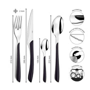 Amefa 32 Piece Cutlery Set for 8 People / Black / Modern Flatware Sets