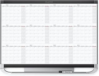 Quartet Dry Erase Calendar Board, Planner, Magnetic Whiteboard, 3' x 2', Total Erase Surface, Prestige 2 (12MCP23P2)