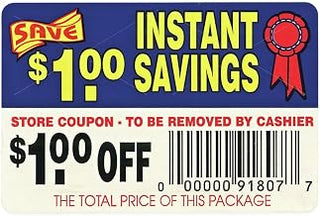 Coupon Labels $1.00 Off Instant Savings - 3" L x 2" H 250 Per Roll