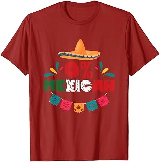 Funny Zero% Mexican | Sombrero Fiesta | Mexico T-Shirt