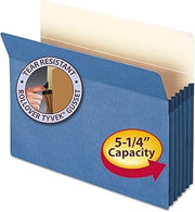 SMEAD 73235 5 1/4-Inch Exp Colored File Pocket Straight Tab Letter Blue