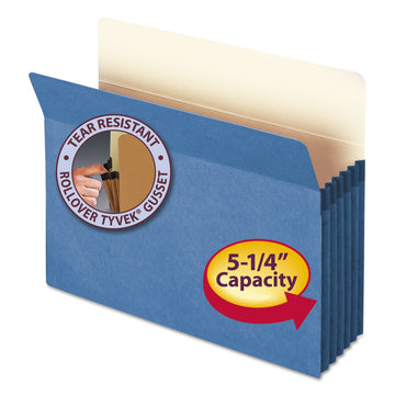 73235 Blue Colored File Pockets by SMEAD – Letter, Tyvek, Blue, Model SMD73235