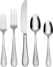 Oneida Tibet 45-Piece 18/0 Silverware Set for 8, Flatware | silver, dishwasher safe | includes serving spoons and utensil set | cutlery set for kitchen and dining