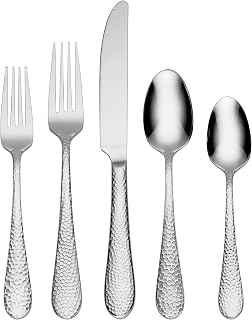 Oneida Tibet 45-Piece 18/0 Silverware Set for 8, Flatware | silver, dishwasher safe | includes serving spoons and utensil set | cutlery set for kitchen and dining