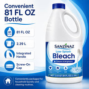 Low-Splash Bleach by sanzinaz – 81 Fl Oz (Pack of 1), Model Sanzinaz-lsb-81oz