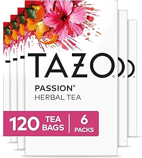 TAZO Passion Herbal Tea Bags, 120 Total Tea Bags (20ct - Pack of 6)