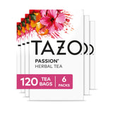 Passion Herbal Tea Bags by TAZO – 20 Count (Pack of 6), Pack of 6, Model 11011960