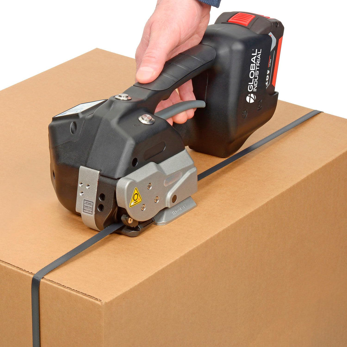 Battery Operated Polyester Strapping Tool for 1/2" Strap Width by Global Industrial – Black, Model 412657