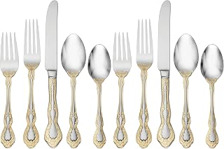 Oneida F142045A Golden Mandolina Fine Flatware Set, Service For 8 | (Pack of 90)