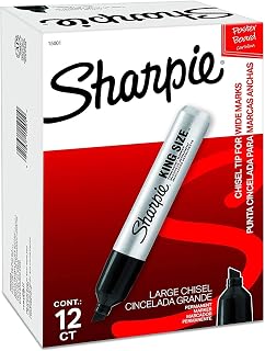 15001 Box of 12 Sharpie King Size Chisel Tip Permanent Markers