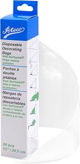 Ateco 12-Inch Plastic Disposable Piping and Cake Decorating Bags with NuPlastiQ, Pack of 24, Clear