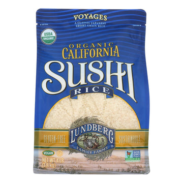 Family Farms Organic California White Sushi Rice by Lundberg – 16 Ounce (Pack of 6), Pack of 6